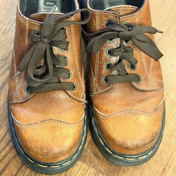 Dr. Martens 8651 Chunky Oxford Shoes Brown Leather Made in England Size 7 - Picture 9 of 13
